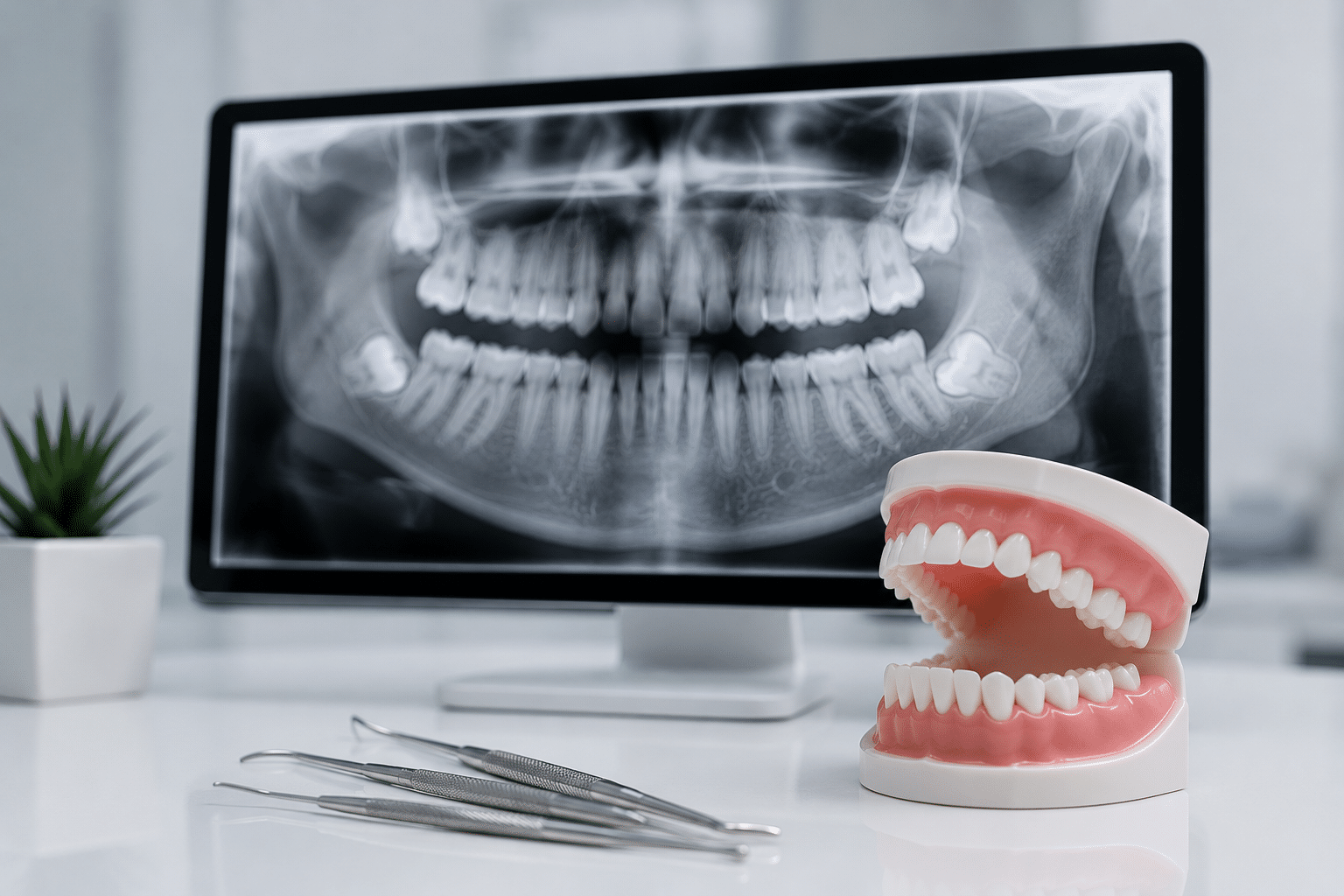 Panoramic x-ray for wisdom tooth removal